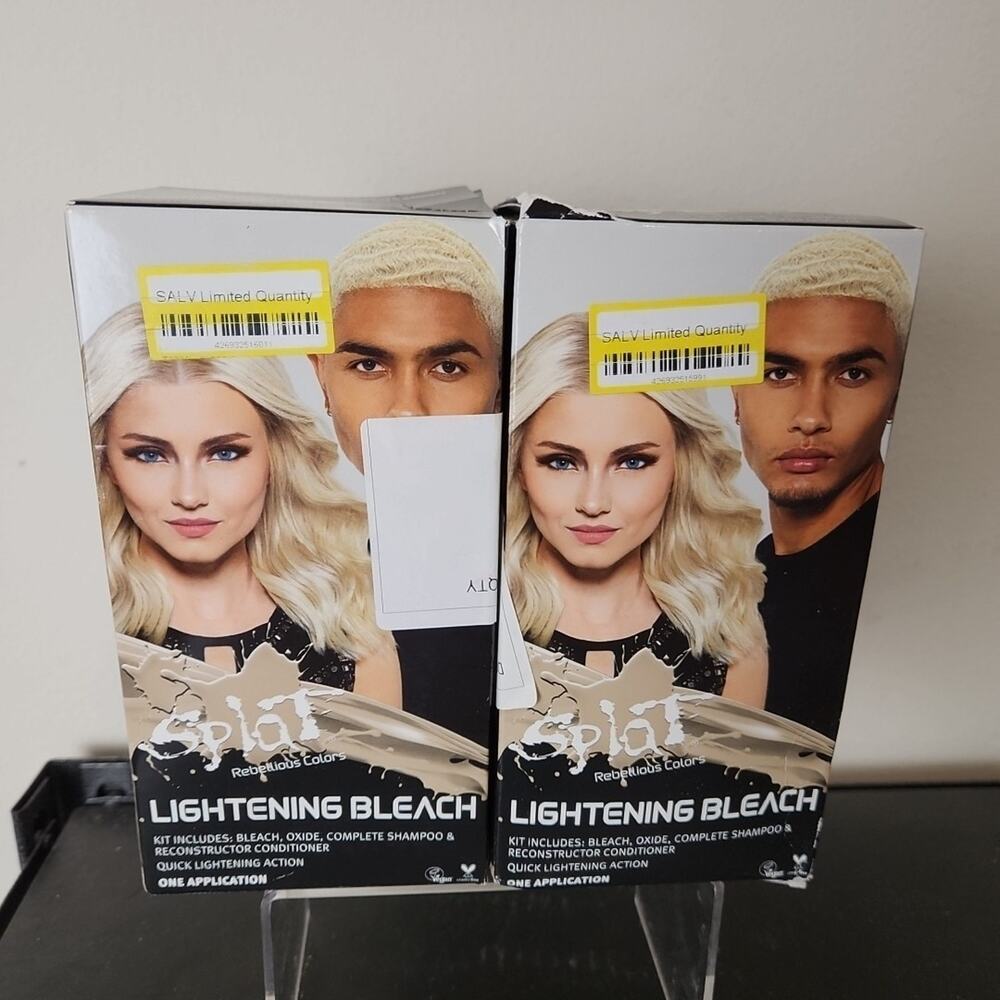 (2) Splat Rebellious Colors Hair Lightening Bleach Reconstructor Complete Kit